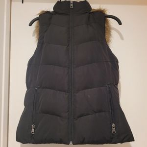 Banana Republic Women Faux-Fur Hooded Puffer Vest